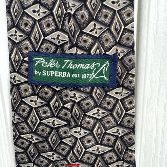 Peter Thomas by Superba est 1873 100% Italian Silk Abstract Pattern Fall Tones - Picture 4 of 7